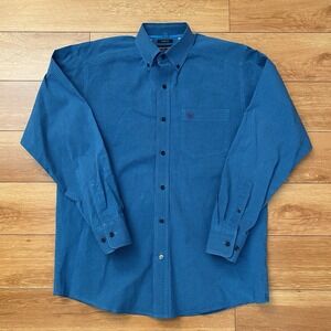 Ariat Pro Series Men's Long Sleeve Plaid Button Down Blue Shirt Small